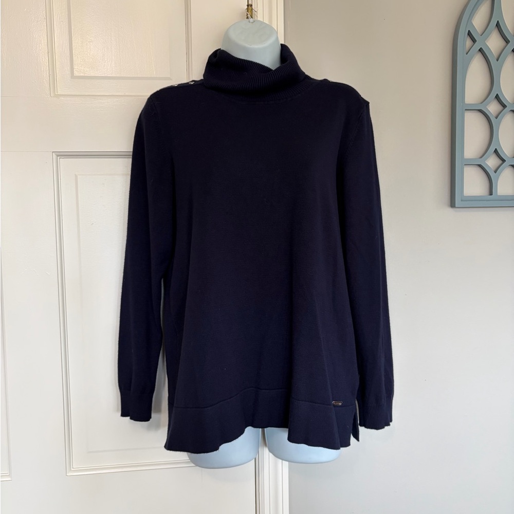 Calvin Klein Deep Blue Turtleneck Sweater - Picture 1 of 6